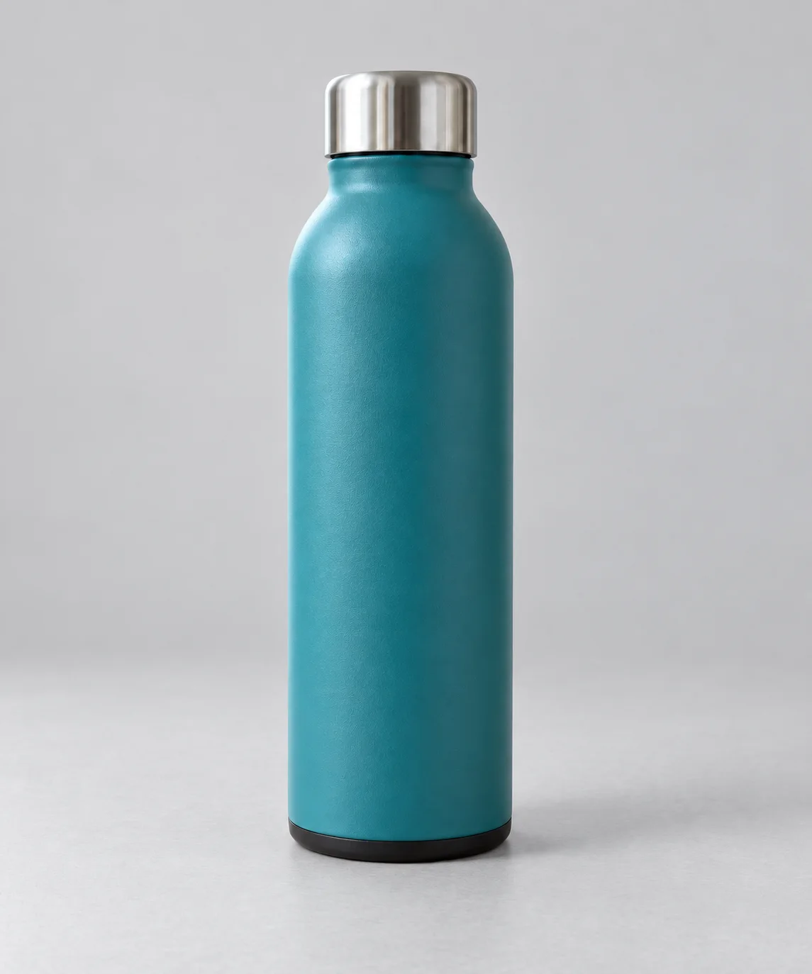 Same teal bottle against a light gray studio backdrop