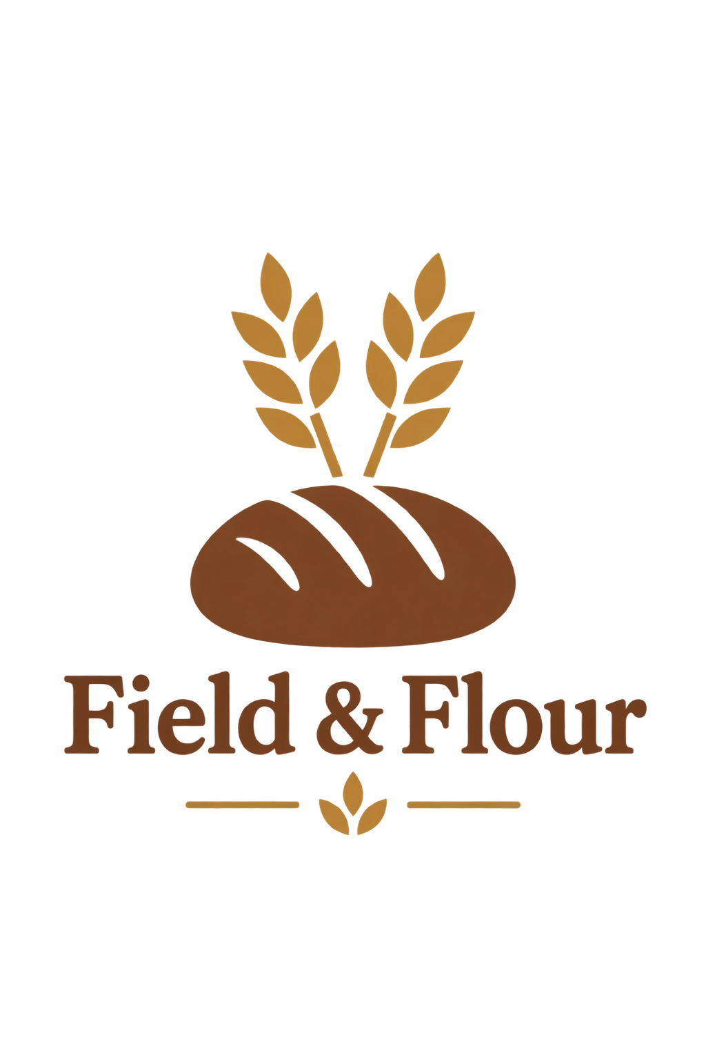 First Field and Flour bakery logo variation on a transparent background