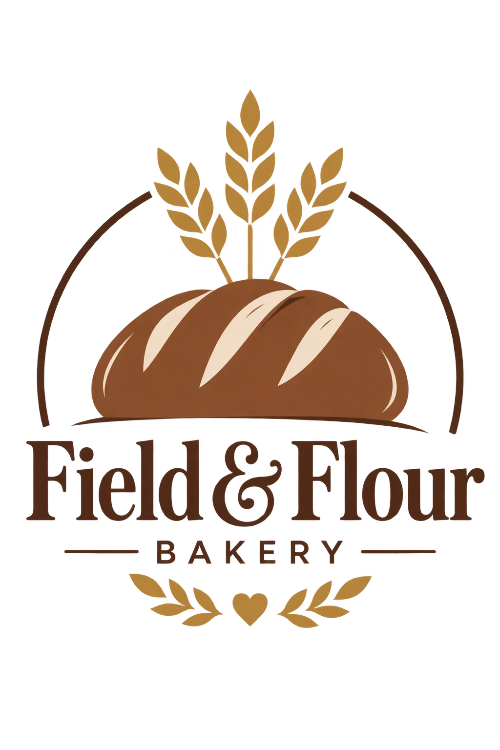 First Field and Flour bakery logo variation on a transparent background