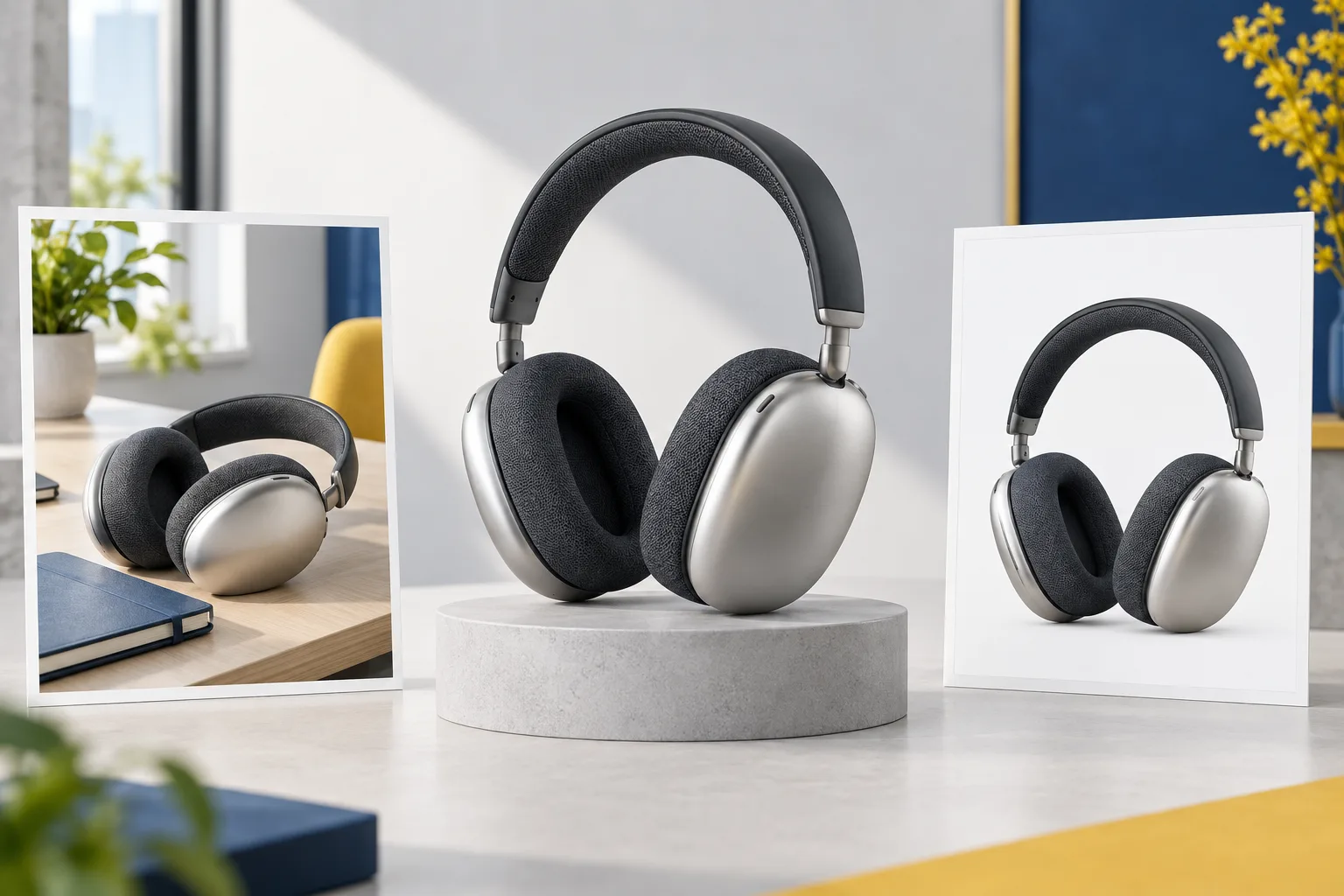 Over-ear headphone product image variations for an online storefront